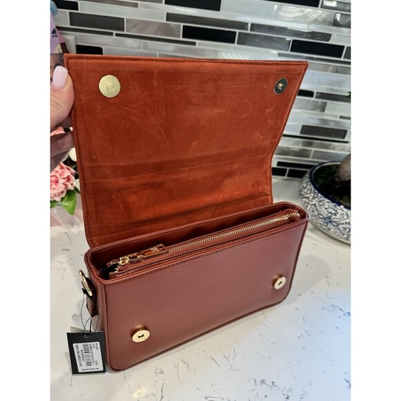 Badgley Mischka Leather Crossbody Bag with Bow and Logo Detail - Picture 6 of 9